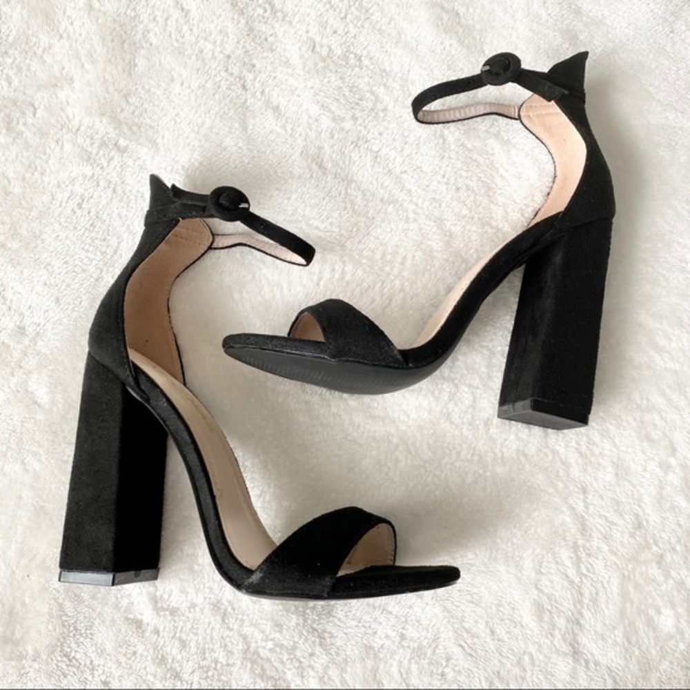 Suede Ankle Strap Heels - Picture 7 of 7